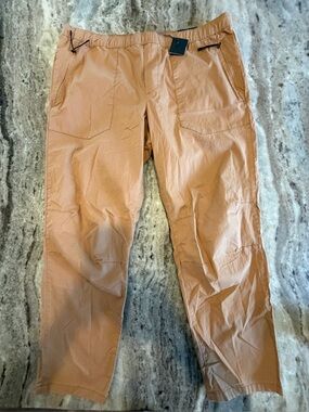 VRST Pants Mens Large Brown Khaki Relaxed Athletic Golf Elastic Waist Drawstring